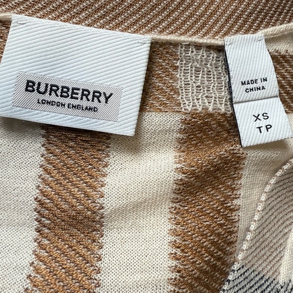 Burberry Ramana Check Wool-Silk Blend Cardigan Sweater, size XS - Picture 8 of 15
